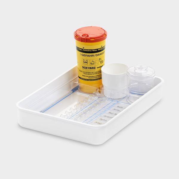 melijekt Heparin-/Insulinspritzen-Tablett 10-35/E - Für 10 Spritzen mit 5 ml