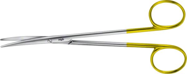 Metzenbaum (Baby) Durotip Präparierschere, gebogen - Feines Modell, stumpf/stumpf, 14,5 cm