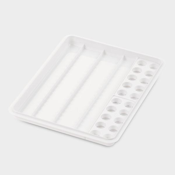mevipas Dispenser-/Becher-Tablett mit 2 Becher-Einsätzen - Weiß, L 450 x B 340 x H 40 mm
