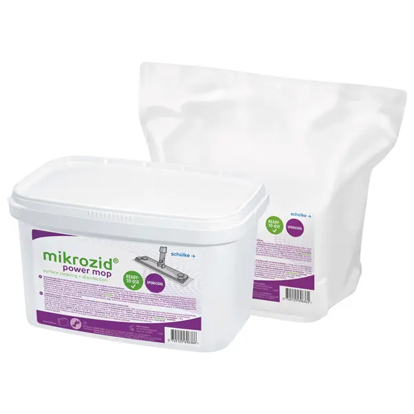 Mikrozid Power Mop Set - Eimer und Refill mit 20 Tüchern, Desinfektionsmopp Sporizid