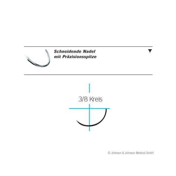 Preview: Monocryl plus P3 Multipass - 3Dtzd, Ungefärbtes monofiles Nahtmaterial, resorbierbar, 70cm (SSB-fähig)
