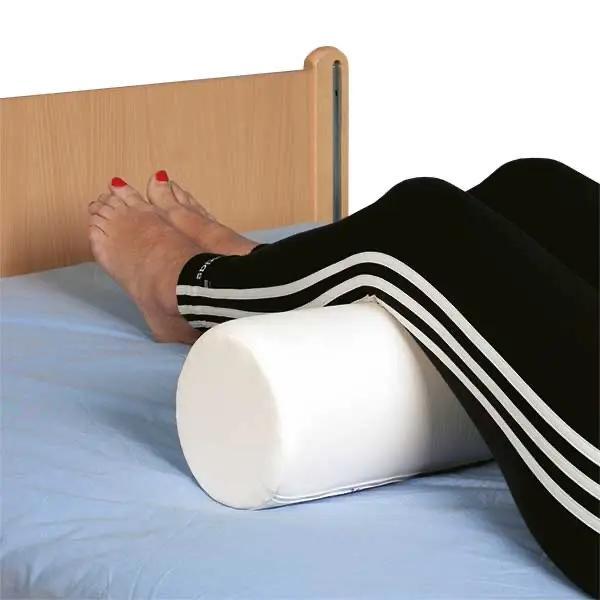 Preview: Nacken- und Knierollen - Mit weißem Kunstleder-Bezug 