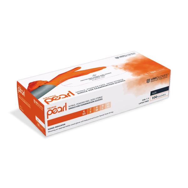 Preview: Nitrilhandschuhe ORANGE PEARL - unsterile, puderfreie Untersuchungshandschuhe