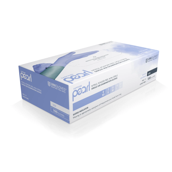 Preview: Nitrilhandschuhe SAPHIR PEARL - unsterile puderfreie Untersuchungshandschuhe 