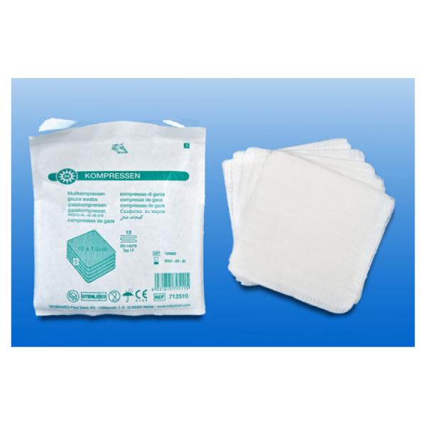 Preview: NOBA Mullkompressen, steril - Zur Erstversorgung, Wundreinigung und Wundabdeckung (SSB-fähig)