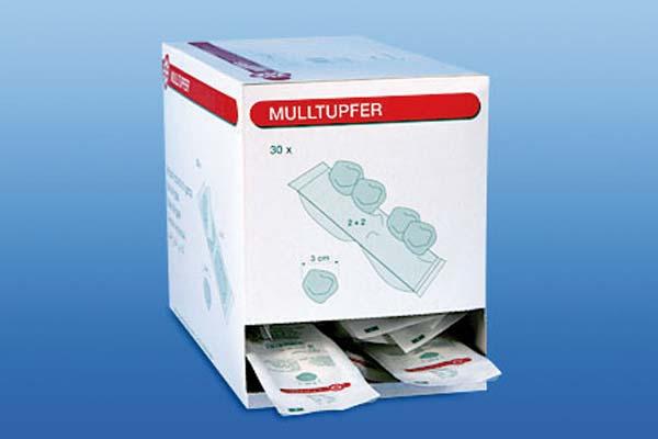Noba-Mulltupfer, Steril-Set - Pflaumengroß Ø 3cm in weicher Tiefziehfolie (SSB-fähig)