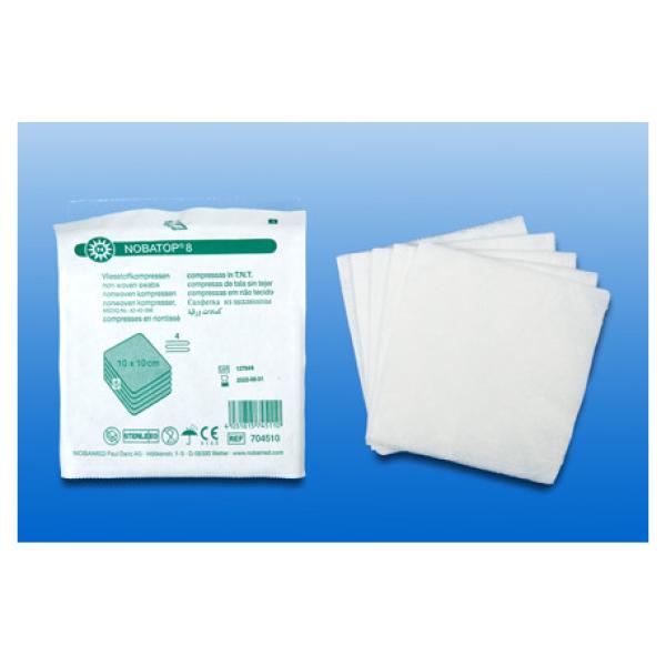 NOBATOP 8 Kompressen 4-fach steril - 25 X 5 Stück zur allgemeinen Wundversorgung (SSB-fähig)