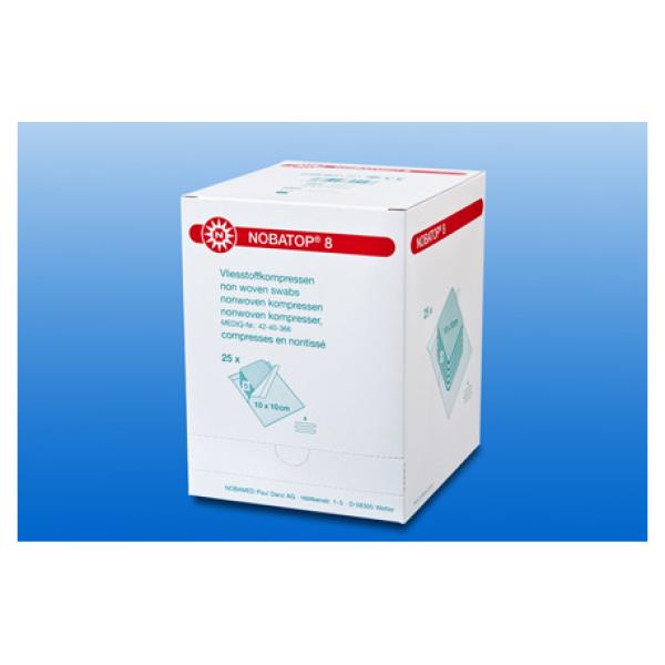 Preview: NOBATOP 8 Kompressen 4-fach steril - 25 X 5 Stück zur allgemeinen Wundversorgung (SSB-fähig)