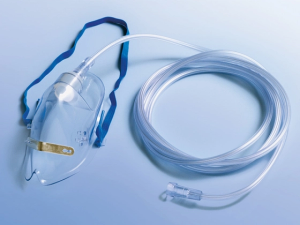 O2-Maske für Erwachsene - Mit Kinnabschluss, 210cm Sicherheitsverbindungsschlauch 