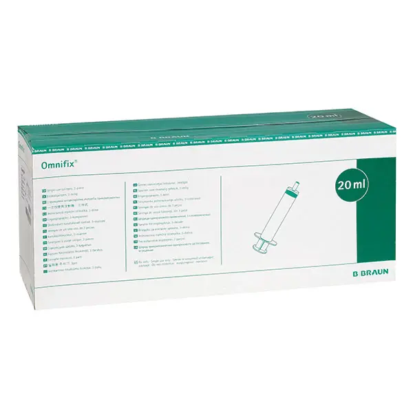 Omnifix Einmal-Spritzen - 3-teilig, 20 ml, wischfeste Graduierung, steril