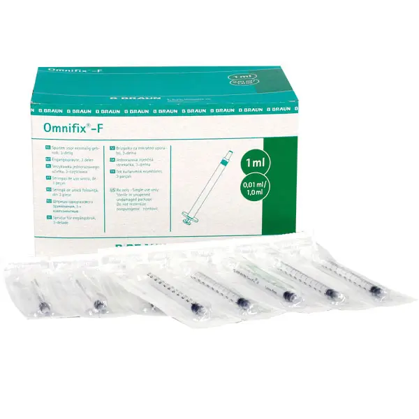 Omnifix F Solo TBC - Feindosierungsspritze ohne Kanüle, 1 ml, 3-teilig