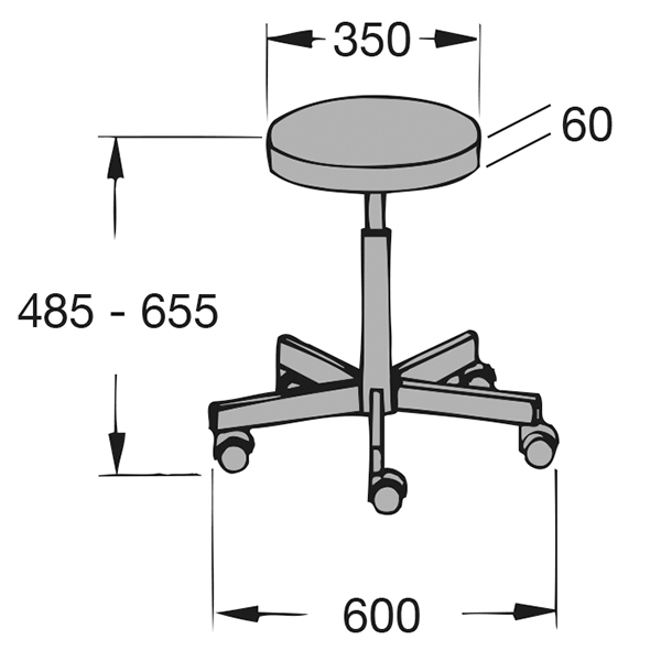 Preview: OP-Hocker Varimed ohne Rückenlehne - Modell 222.1530.0