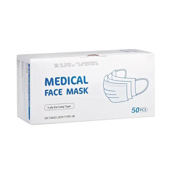 Preview: OP-Mundmaske - 3-lagig mit Gummibändern, nach EN14683 Level IIR