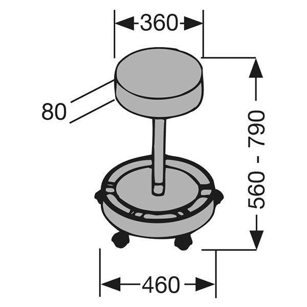 Preview: OP-Spezialsitz - Spezialpolstersitz mit elektrisch leitendem Bezug in schwarz