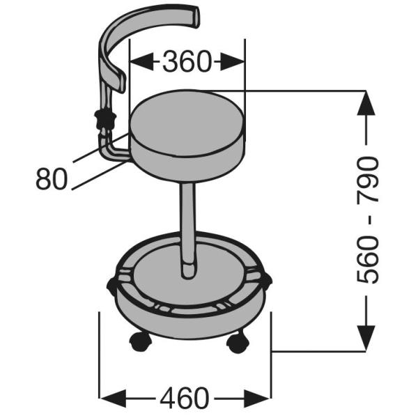 Preview: OP-Spezialsitz - Spezialpolstersitz mit elektrisch leitendem Bezug in schwarz