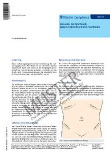 Patientenaufklärungsbögen, 50 Stück - Nabelbruch/Epigastrischer Bruch bei Erwachsenen