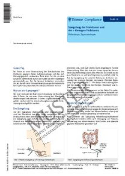 Patientenaufklärungsbögen, 50 Stück - Rektoskopie, Sigmoidoskopie 