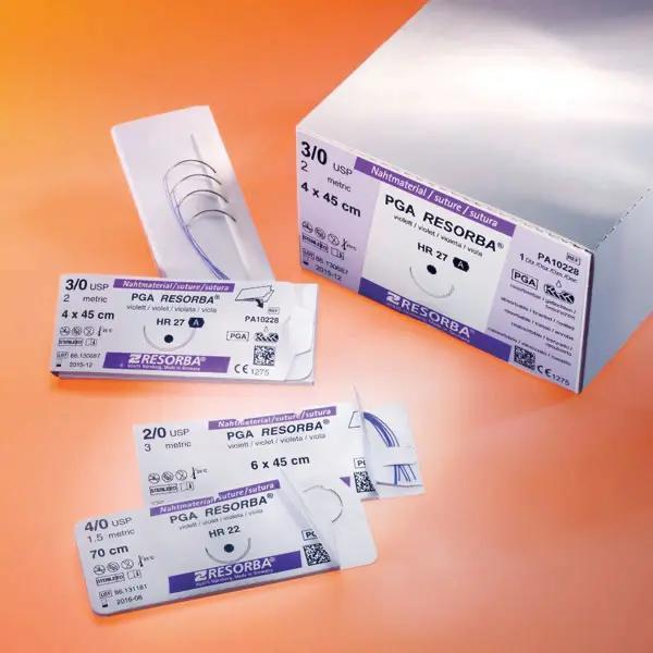 PGA, Resorba - Nahtmaterial - Synthetisch geflochten resorbierbar, violett  (SSB-fähig)