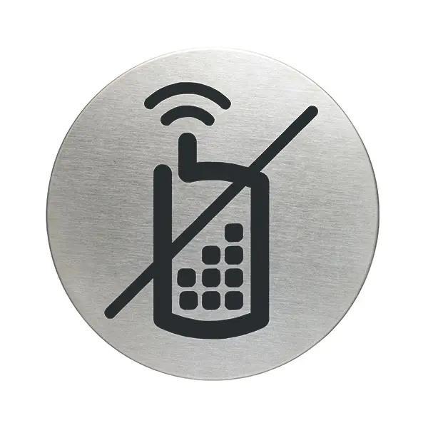 Preview: Piktogramm aus Edelstahl - runde Form mit einem Durchmesser von 83 mm