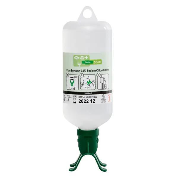 Preview: Plum Augenspülflaschen mit Duo-Aufsatz - Flasche mit steriler 0,9 % Natriumchloridlösung