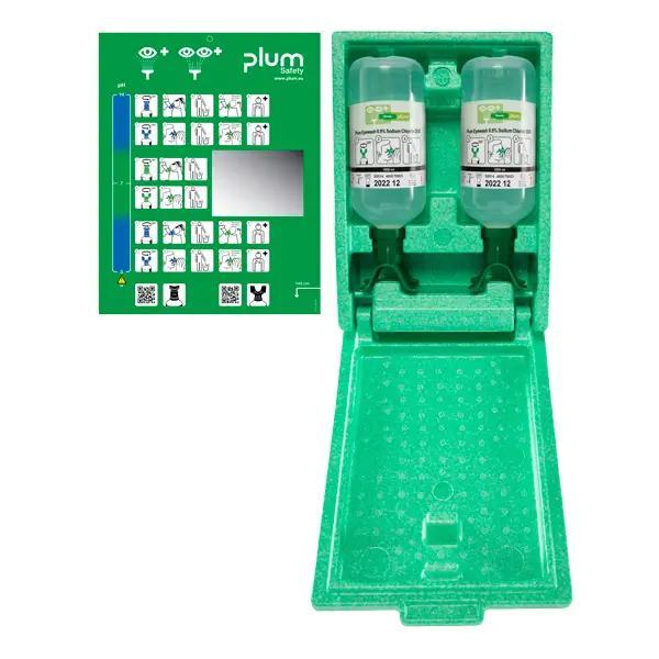 Plum Augenspülstation Duo - Wandbox mit zwei Flaschen Augenspülung DUO