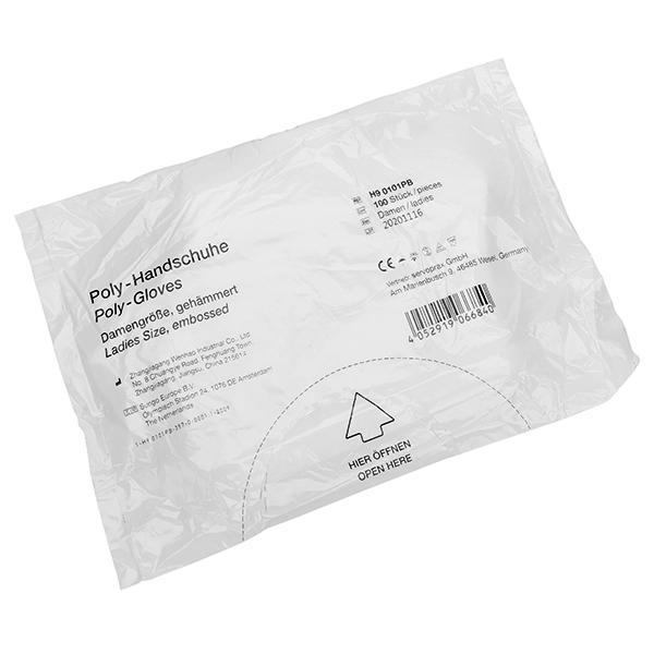 Preview: Poly-Handschuhe - Einweghandschuhe aus Polyethylen, transparent und puderfrei, 100 Stück