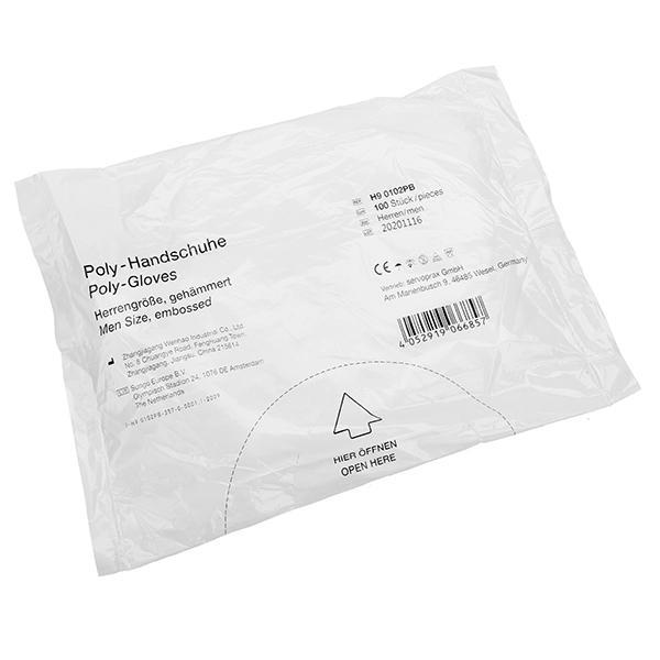 Preview: Poly-Handschuhe - Einweghandschuhe aus Polyethylen, transparent und puderfrei, 100 Stück