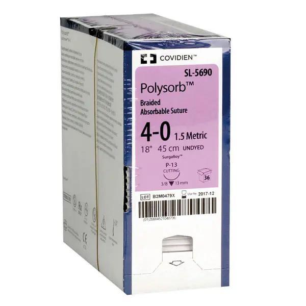 Polysorb, Covidien - Geflochtenes, synthetisches, resorbierbares Nahtmaterial, ungefärbt