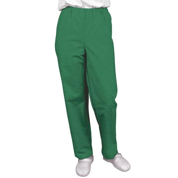 Preview: Praxishose "Bochum" - blau/grün, 100% Baumwolle, Gummizug, 1 Gesäßtasche, waschbar 95°C