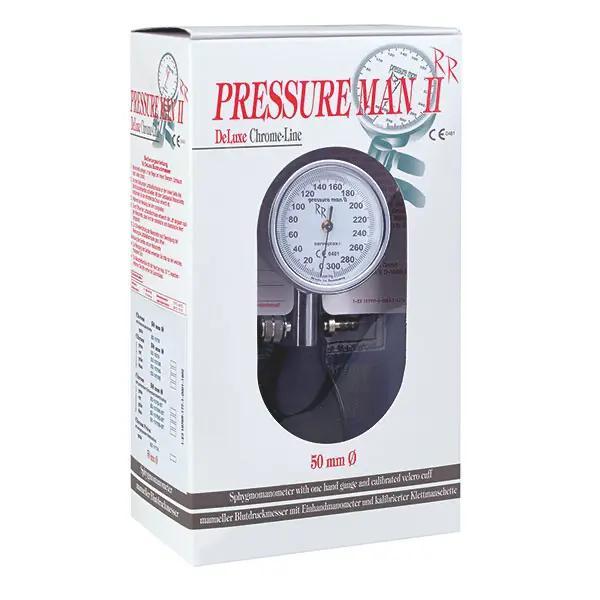 Preview: Pressure Man II Chrome Line - 2-Schlauch Blutdruckmesser inkl. Klettmanschette