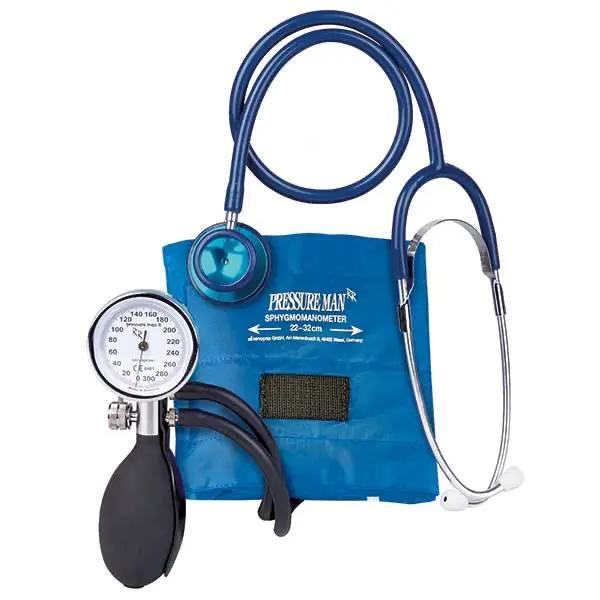 Pressure Man II Chrome Line Set - Blutdruckmesser mit farbigem Doppelkopf-Stethoskop