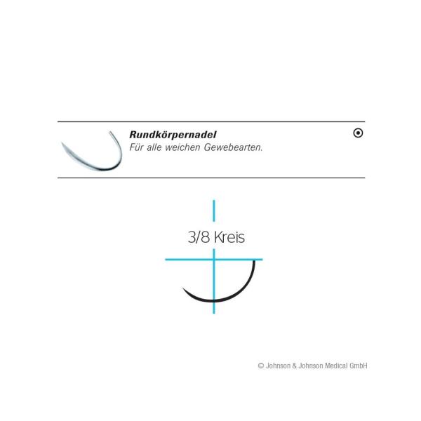 Preview: Prolene BV175-8   0,5=7/0  75cm  3Dtzd - blau, monofil, nicht resorbierbares Nahtmaterial 