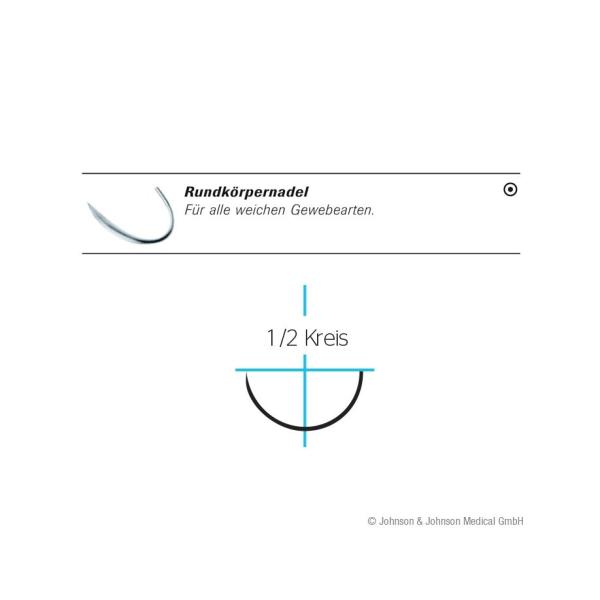 Preview: Prolene MH1  3=2/0  75 cm  3Dtzd - Blaues monofiles, nicht resorbierbares Nahtmaterial (SSB-fähig)