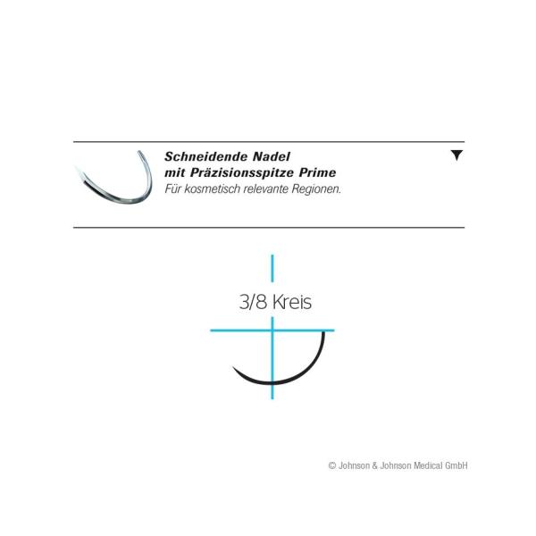 Preview: Prolene P1 Prime 0,7=6/0 45 cm 3Dtzd - Blaues monofiles, nicht resorbierbares Nahtmaterial (SSB-fähig)