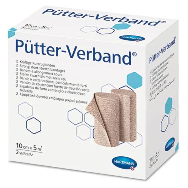 Pütter Verband - Besonders kräftige, textilelastische Kurzzugbinden, 90% Dehnbarkeit (SSB-fähig)