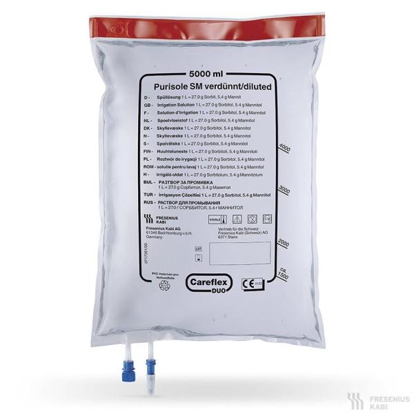 Purisole SM Elektrolytfreie Spüllösung verdünnt im Careflex Duo Beutel - Steril (SSB-fähig)