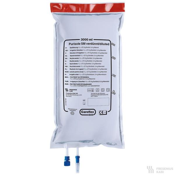 Purisole SM verdünnt  4 x 3000 ml - Careflex-Duo-Anschluß, Elektrolytfreie Spüllösung (SSB-fähig)