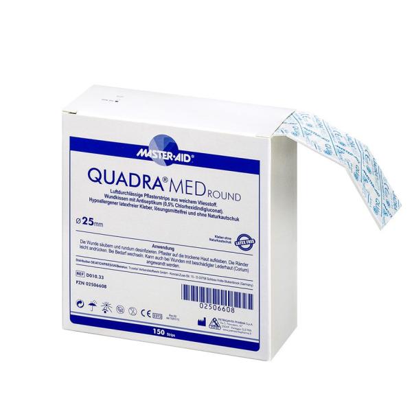 Quadra Med Round  Ø 25 mm - 150 Vliespflaster mit Antiseptikum (SSB-fähig)
