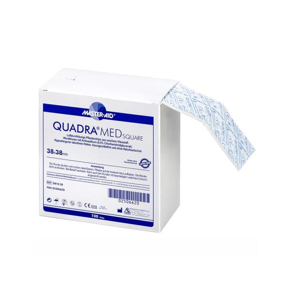 Quadra Med Square  38 x 38 mm - Vlies-Wundverband mit Antiseptikum Chlorhexidindigluconat (SSB-fähig)