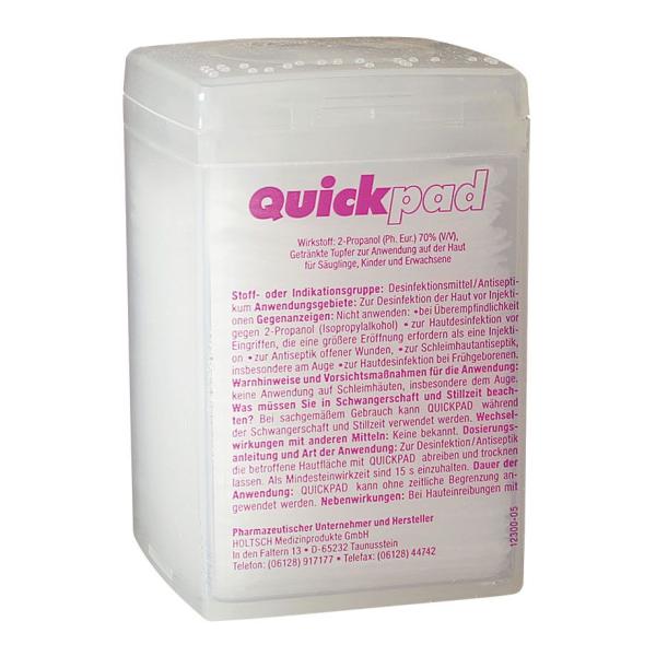 Quickpad-Alkoholtupferspender - 150 Stück zur Erst-/Notfallversorgung, 44 x 44 mm (SSB-fähig)
