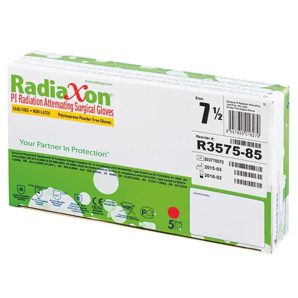 Preview: Radiaxon Strahlenschutz-Handschuhe PI, latexfrei - Schwarz, Paarweise steril verpackt