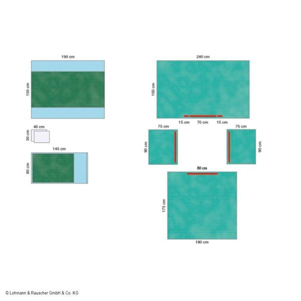 Raucodrape PRO Basis-Sets, steril - Abdeckset Allgemeinchirurgie, 2-lagig, 13 Sets