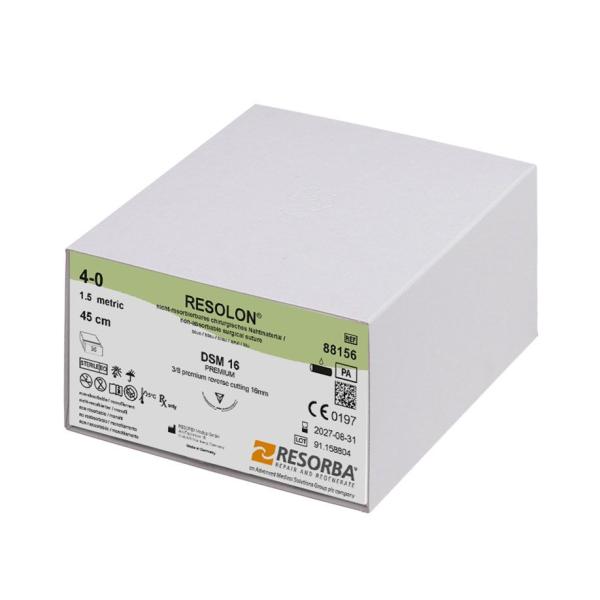 Resolon DSM16  45 cm  3Dtzd - Blaues monofiles, nicht resorbierbares Nahtmaterial (SSB-fähig)