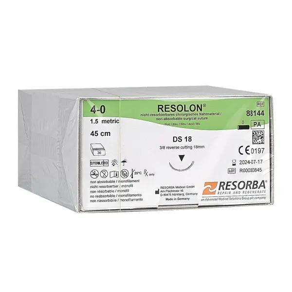 Resolon, Resorba - Nahtmaterial, synthetisch monofil nicht-resorbierbar, blau (SSB-fähig)