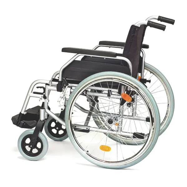 Preview: Rollstuhl aus Stahl - Mit höhenverstellbarem Sitz von 47 – 51 cm