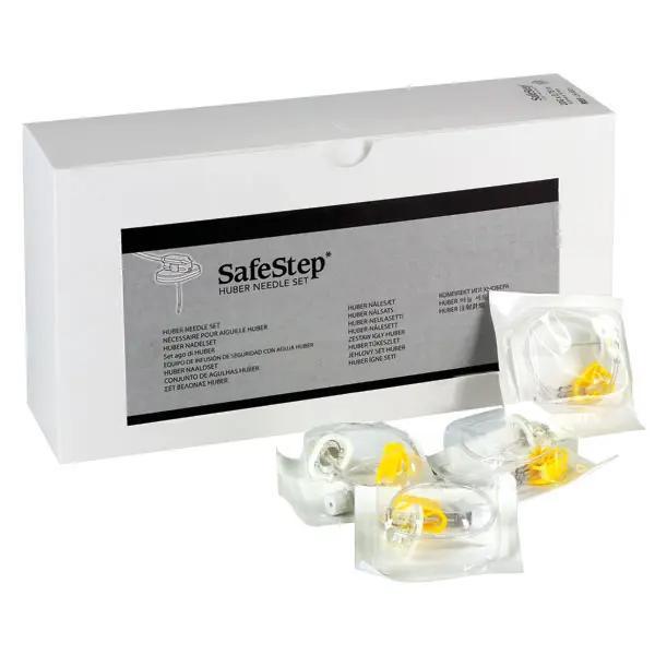 Safestep Huber Sicherheits-Infusionsset - Ohne Zuspritzmöglichkeit, Nadelfreier Konnektor