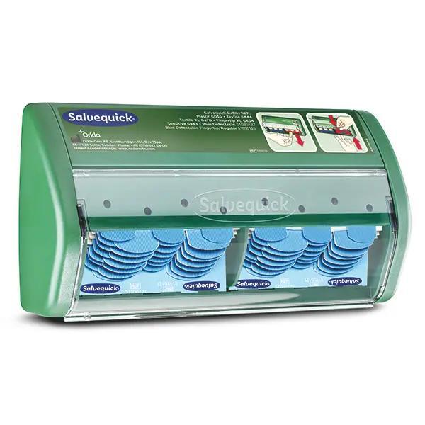 Preview: Salvequick Pflasterspender Blue Detectable - sicher, auch für Lebensmittelbranche geeignet