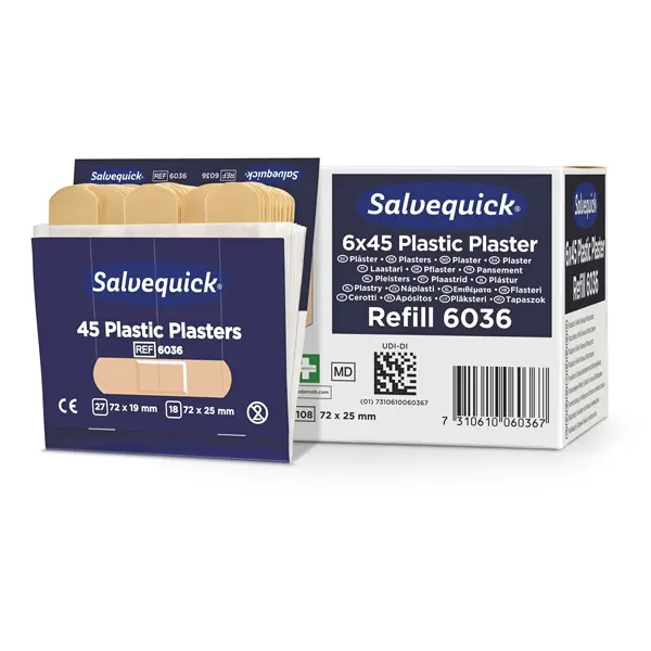 Salvequick Pflasterstrips Refill wasserabweisend - hautfreundlich, steril, flexibel