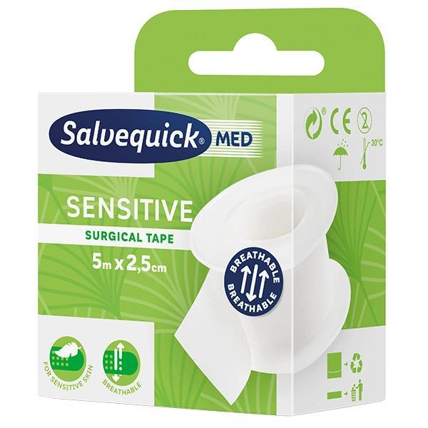 Salvequick Pflasterstrips Sensitive Refill -  für empfindliche Haut, steril, atmungsaktiv