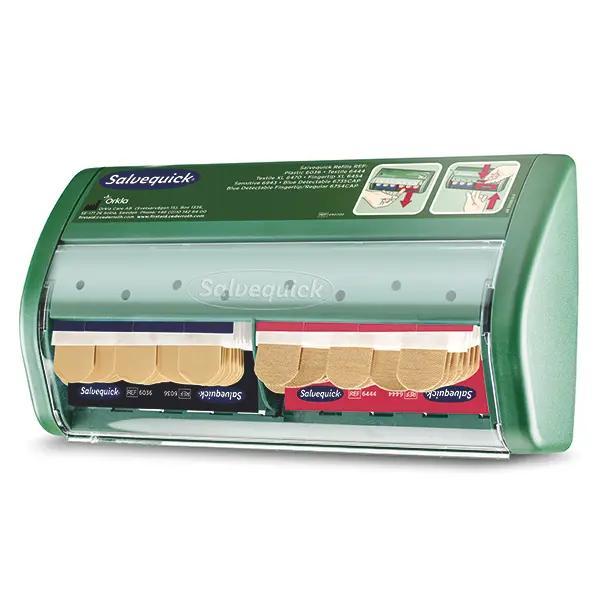 Preview: Salvequick Plasterspender - mit gegen Schwund gesicherten Nachfülleinsätzen, hygienisch